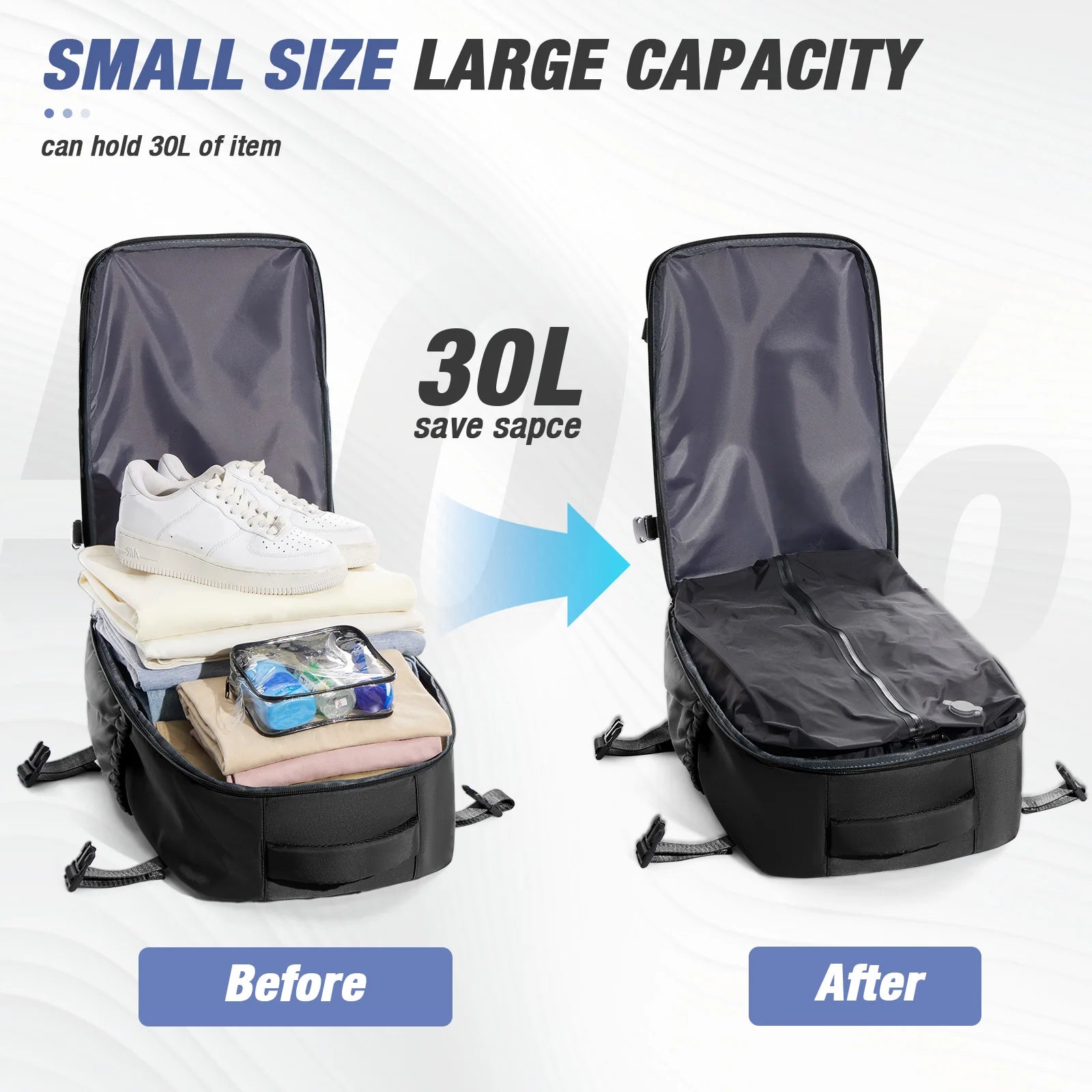 Travel Vacuum Storage Backpack – Compressed Clothes Bag