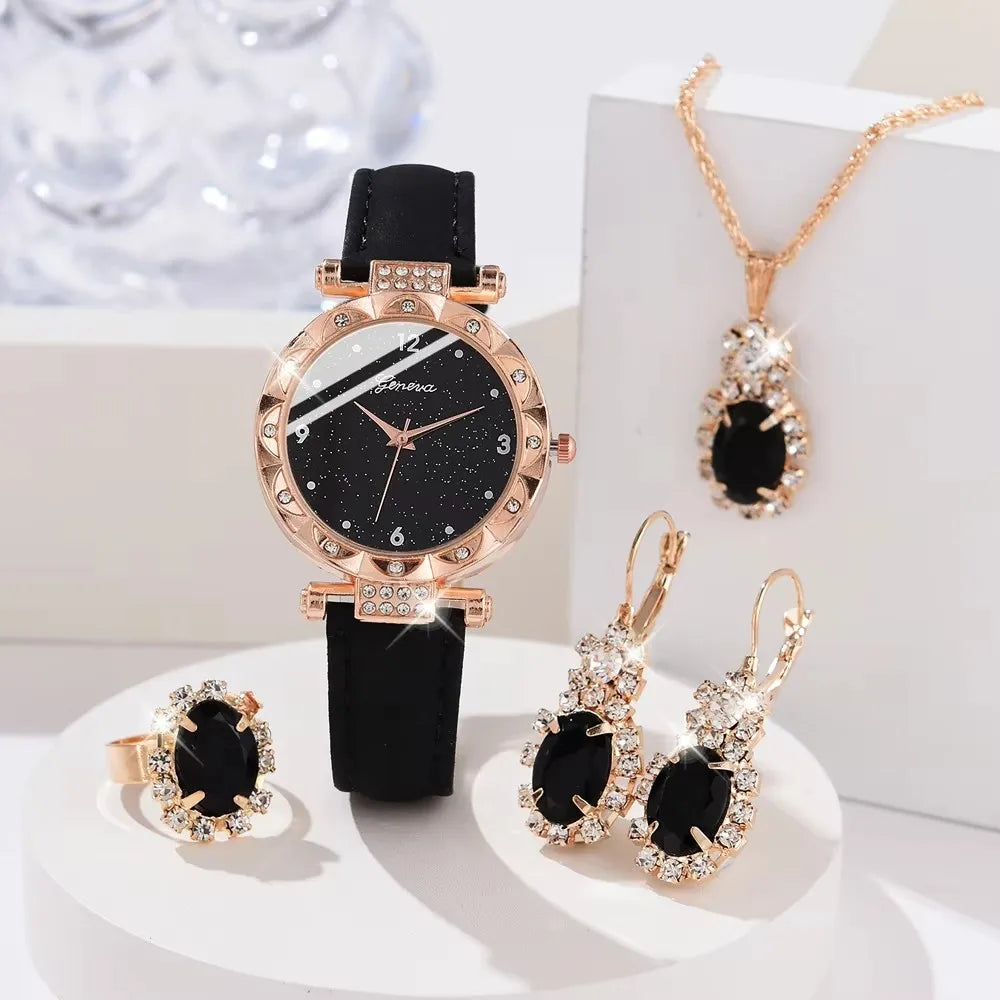 Élégance Brillante – 5-Piece Rhinestone Watch Set