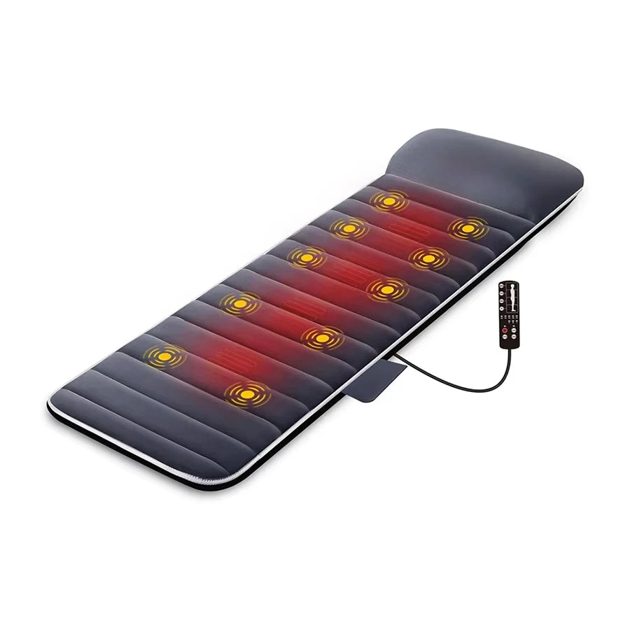 XINDU Full Body Massage Mat – Memory Foam, Heat, 10 Vibration Motors, 6 Heating Pads, Neck/Waist/Legs