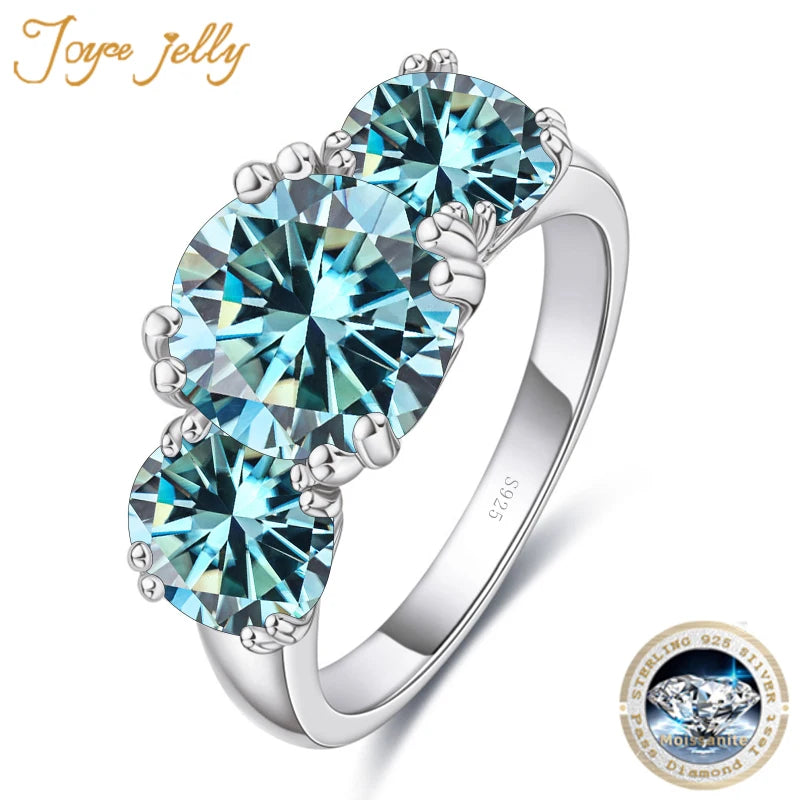 JoyceJelly 5Carat Total VVS 3EX Cut Moissanite Diamond Ring For Women Timeless Trends Sterling S925 Silver Jewelry Wedding Bands