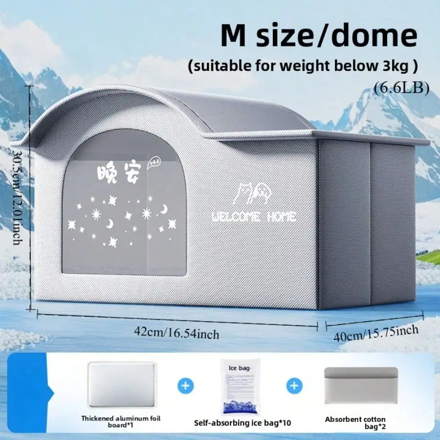 Pet Cooling Bed – Summer Ice House, Air-Conditioned, Small Cats & Dogs, Four Seasons Use