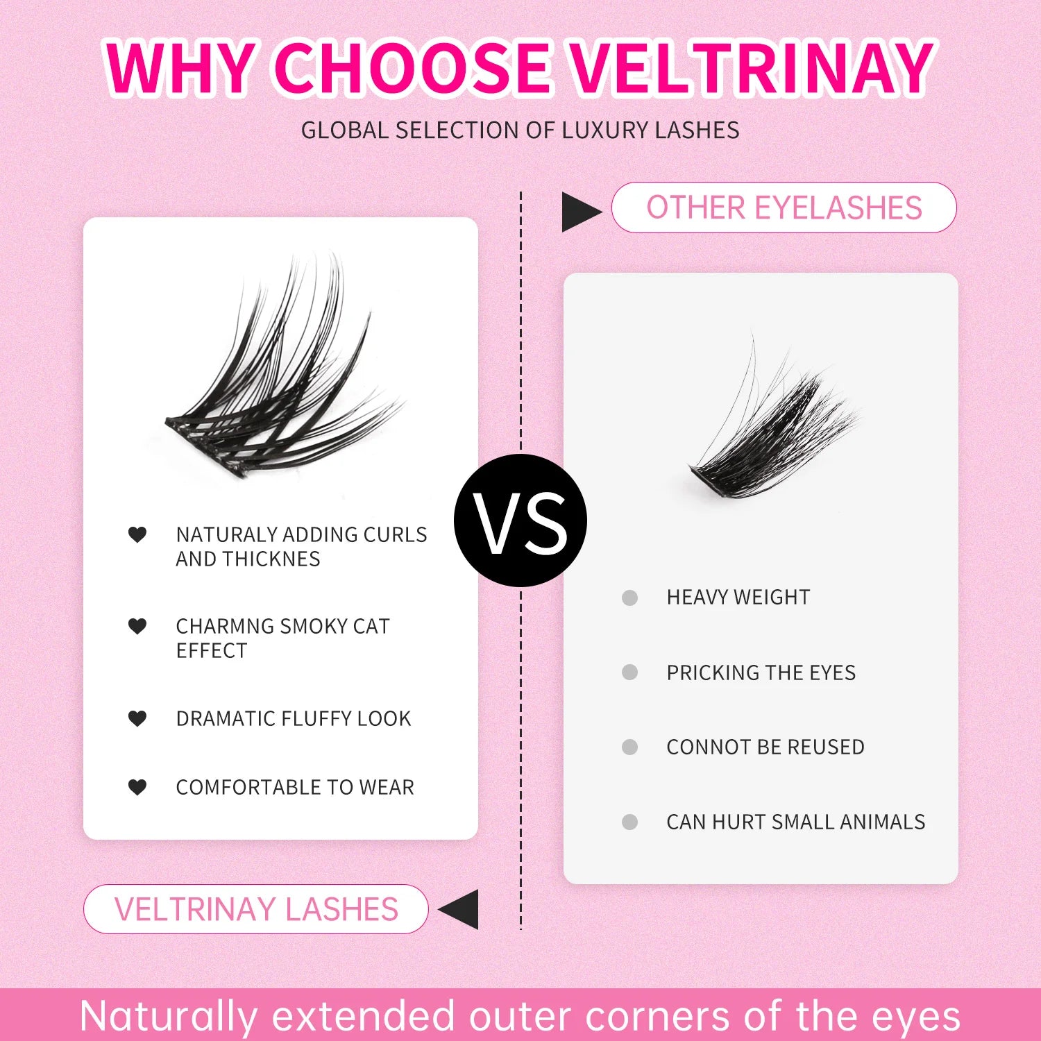 Veltrinay DIY Lash Kit – Natural Volume, Includes Tweezers & Glue, Salon-Quality at Home