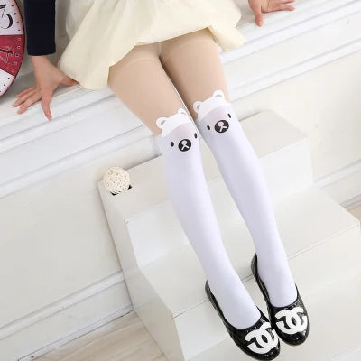 Kids Cartoon Tights – Warm, Spring/Autumn, Animal Print, Girls Stockings
