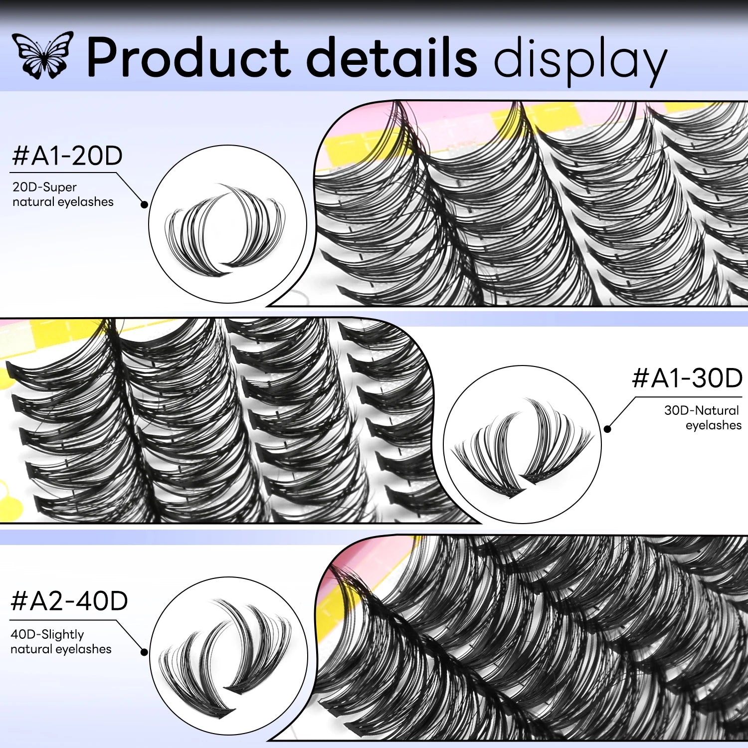 Clusters Lashes Book – High Capacity, Mixed Styles 10–16mm, Mega Volume, Wispy Cluster Lashes