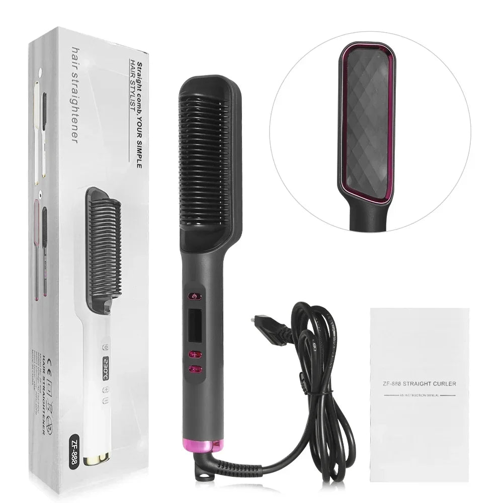 Electric Hot Comb Hair Straightener – Negative Ion, Multifunctional, Anti-Scald Styling Tool