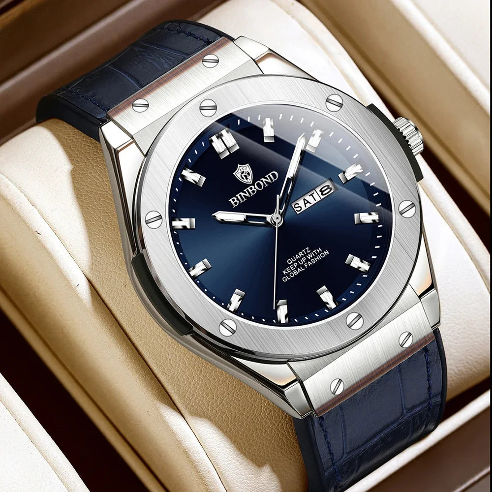 Men's Leather Watch – Casual Luxury, Automatic, Quartz, Fashion Gift