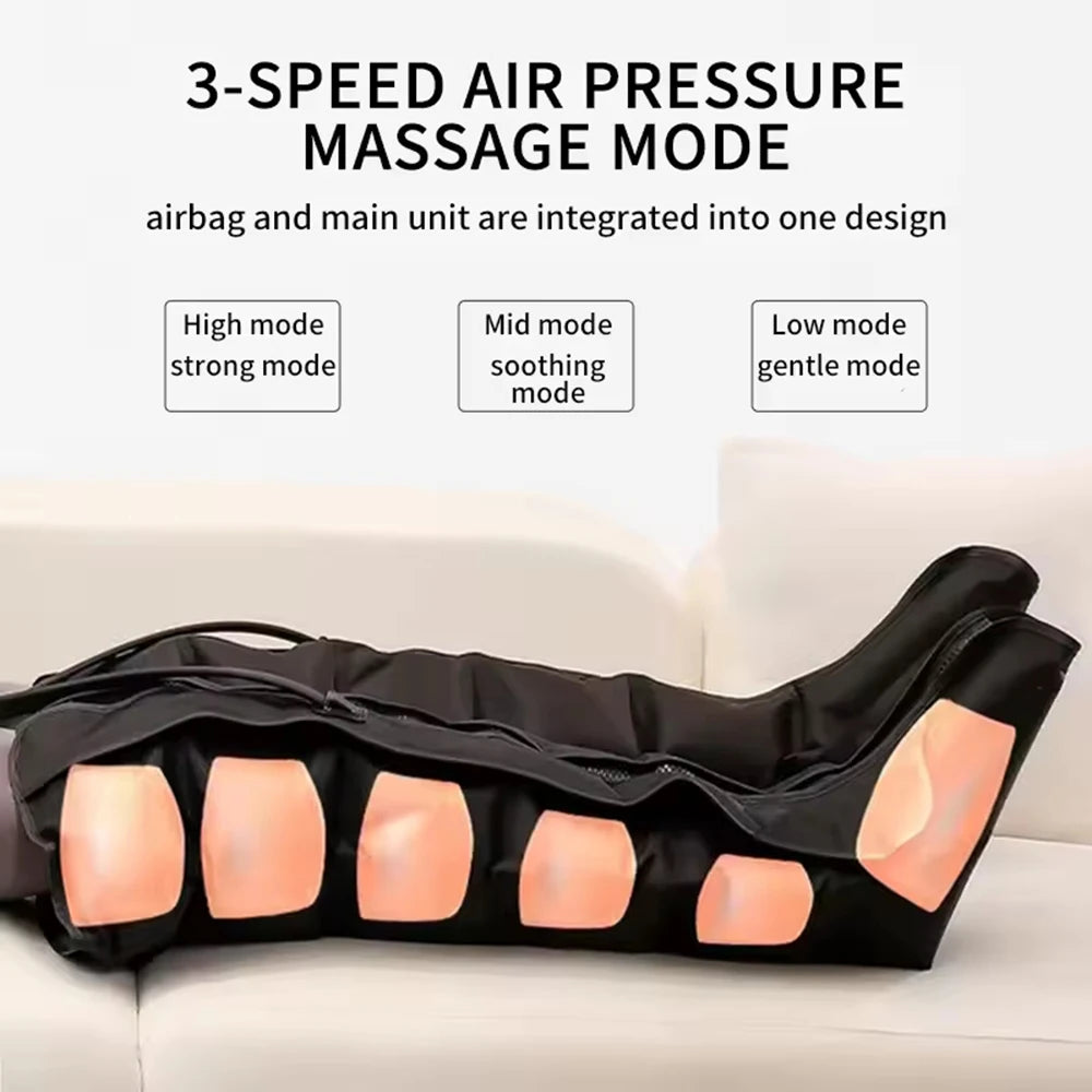 6-Airbag Compression Massage Boots – Circulation & Leg Muscle Relaxation, Relieves Varicose Veins