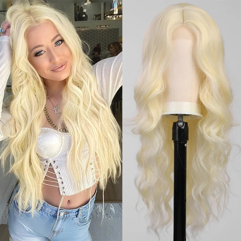 Red Synthetic Wig – Long Wavy, Natural Hairline, Heat-Resistant, Daily/Party/Cosplay
