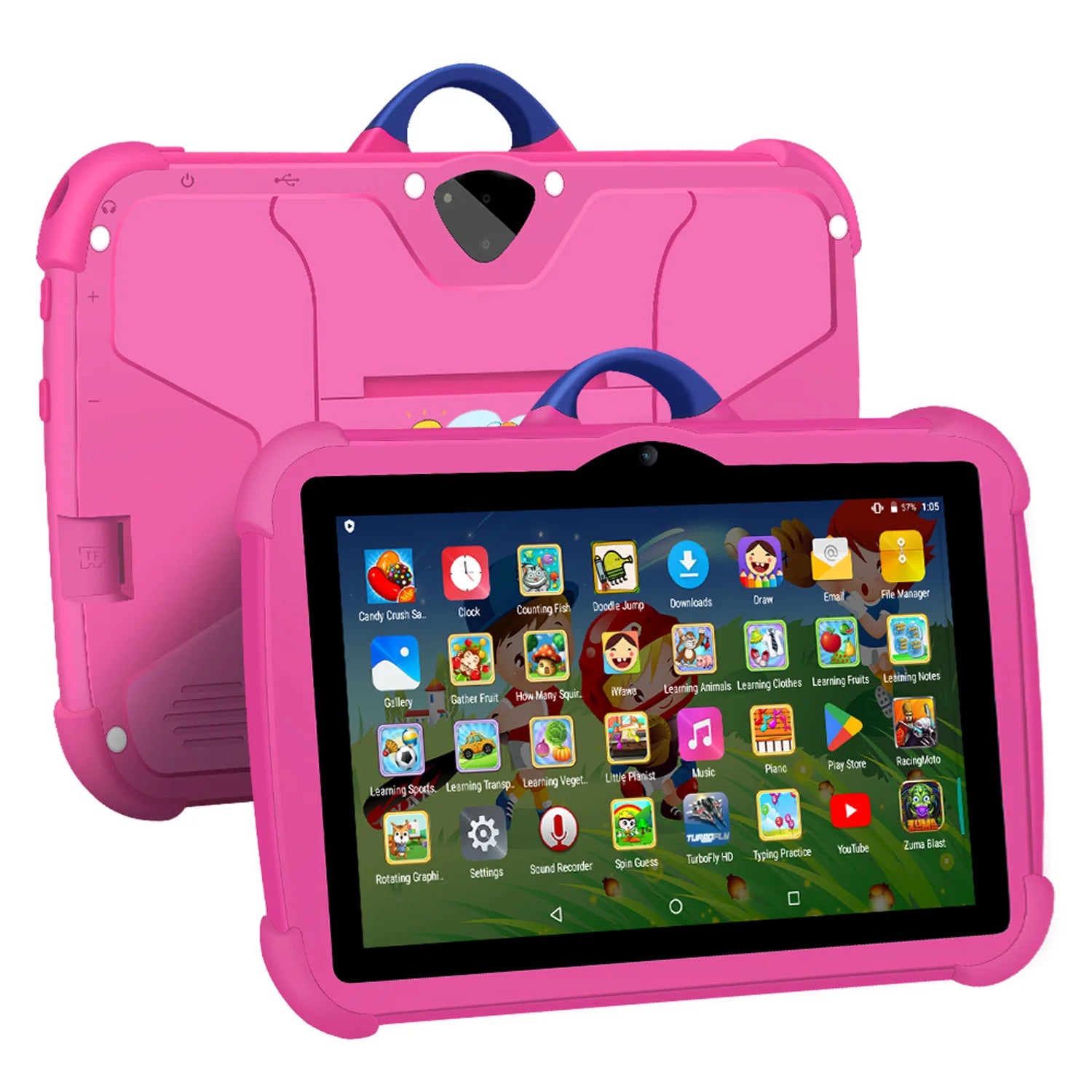 Kids Cartoon Tablet – 7", Quad-Core, 4GB RAM, 64GB ROM, Android Educational Gift