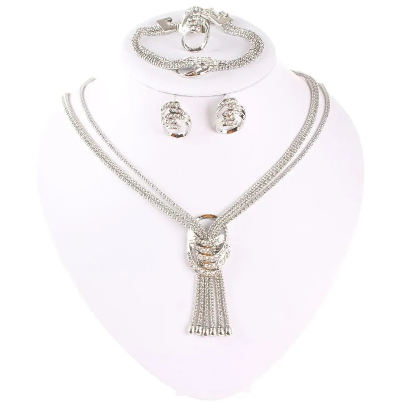Latest African Beads Jewelry Set – Necklace, Bangle, Earrings & Ring