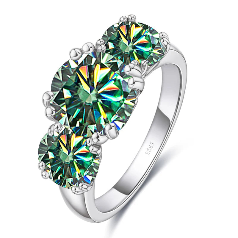JoyceJelly 5Carat Total VVS 3EX Cut Moissanite Diamond Ring For Women Timeless Trends Sterling S925 Silver Jewelry Wedding Bands