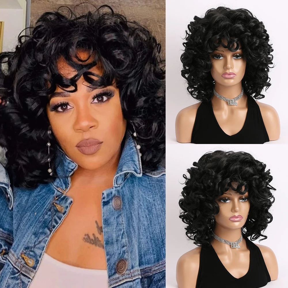Light Gold Wig – Short Curly, Synthetic, Heat-Resistant, Daily & Party Use