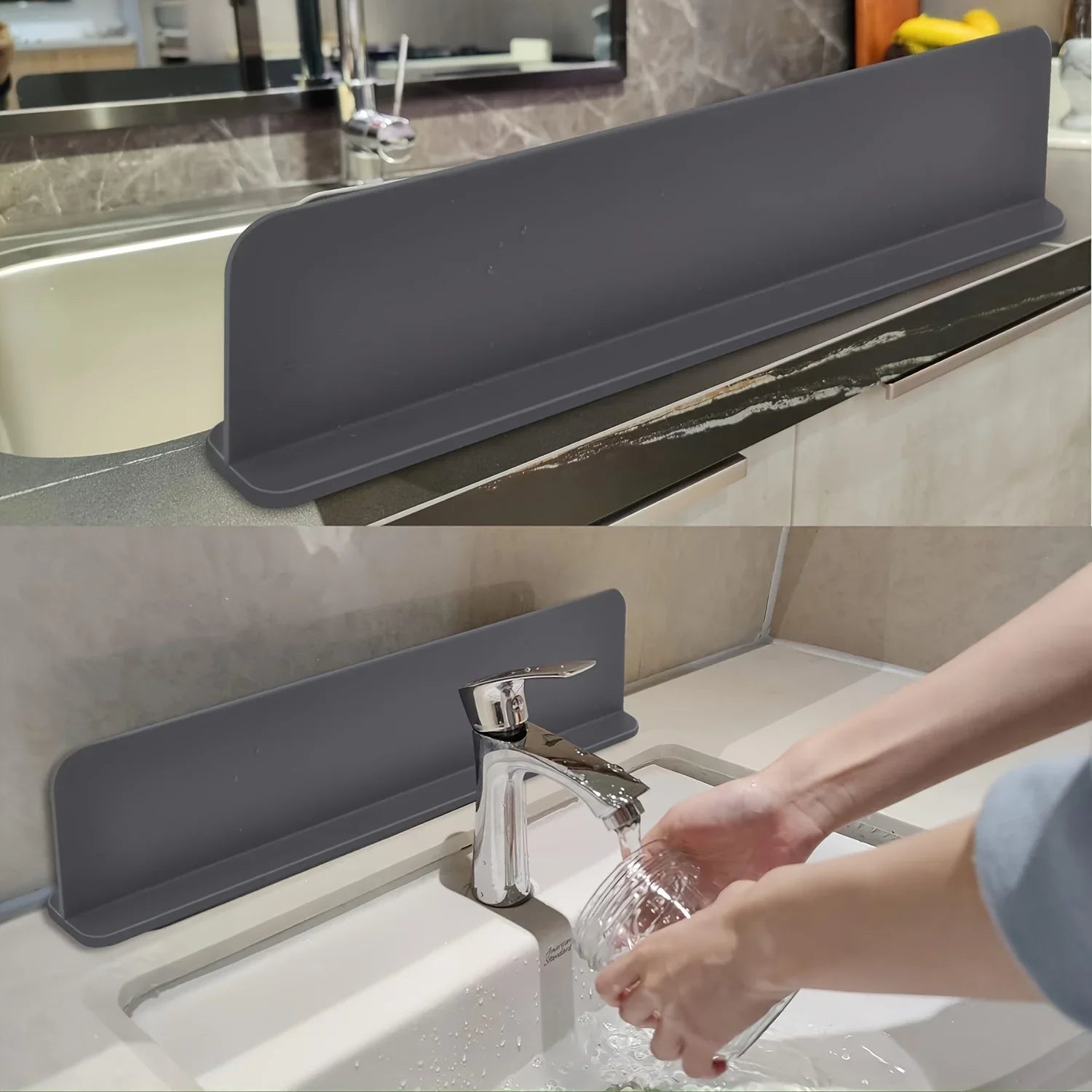 Silicone Sink Splash Guard for Faucet & Dish Protection