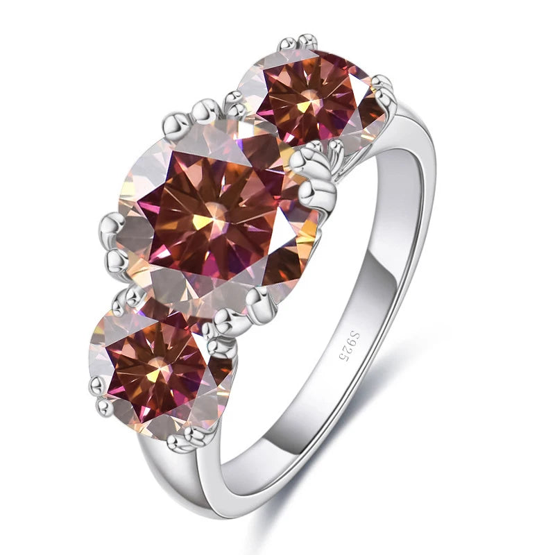 JoyceJelly 5Carat Total VVS 3EX Cut Moissanite Diamond Ring For Women Timeless Trends Sterling S925 Silver Jewelry Wedding Bands
