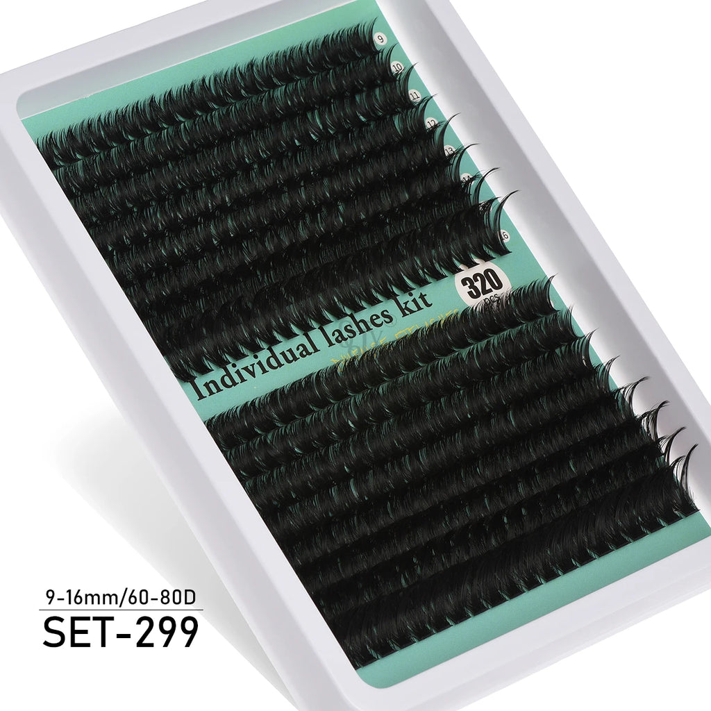 600PCS Eyelash Extensions – Thick Fluffy, 30D/100D, Mixed Length, DIY Cluster Lashes