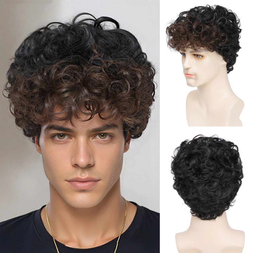African Curly Wig – Short, Fluffy, Realistic, Synthetic Fiber