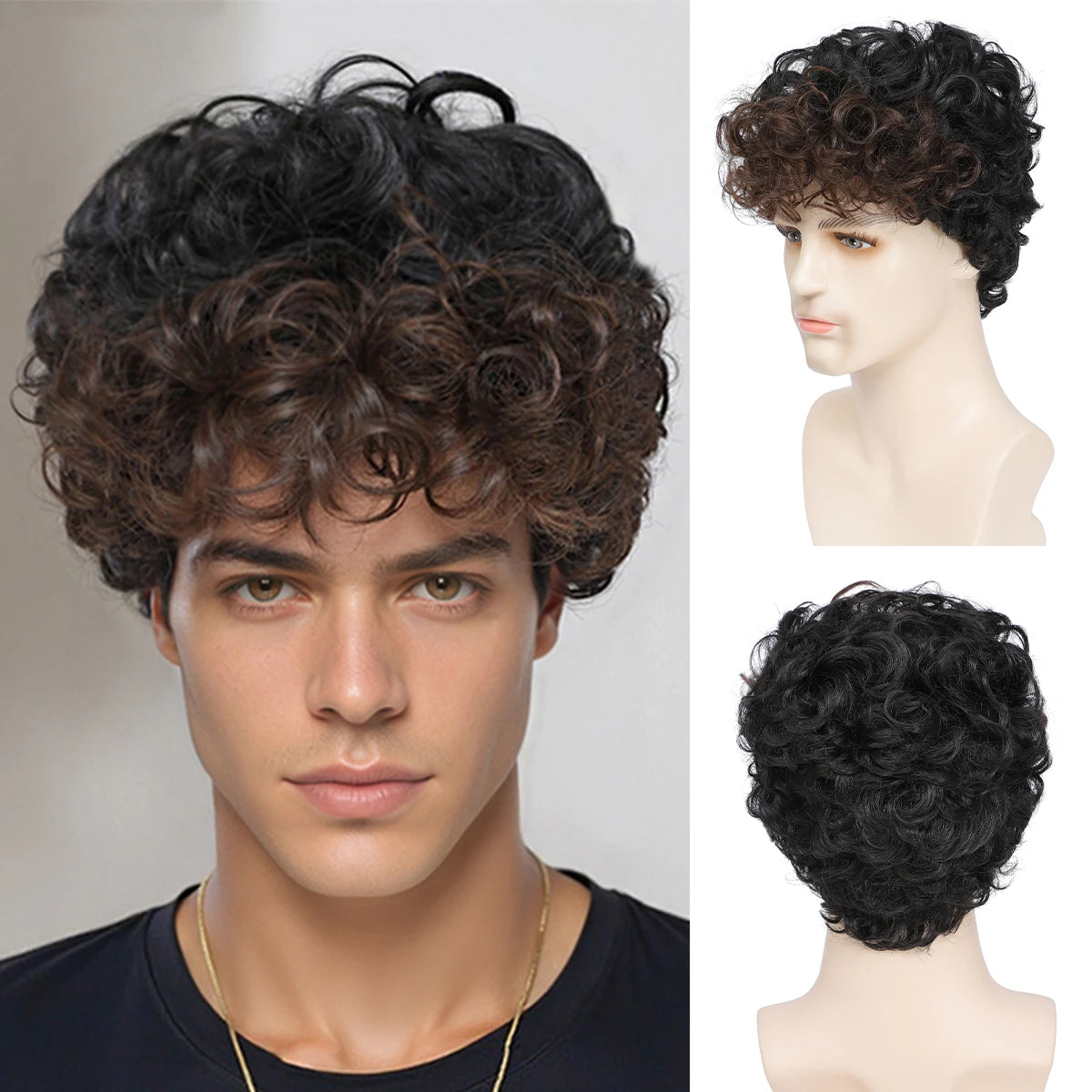 African Curly Wig – Short, Fluffy, Realistic, Synthetic Fiber