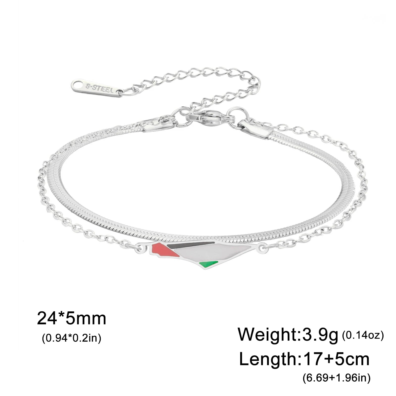 Double Layer Map Snake Chain Bracelet –  Palestine Design