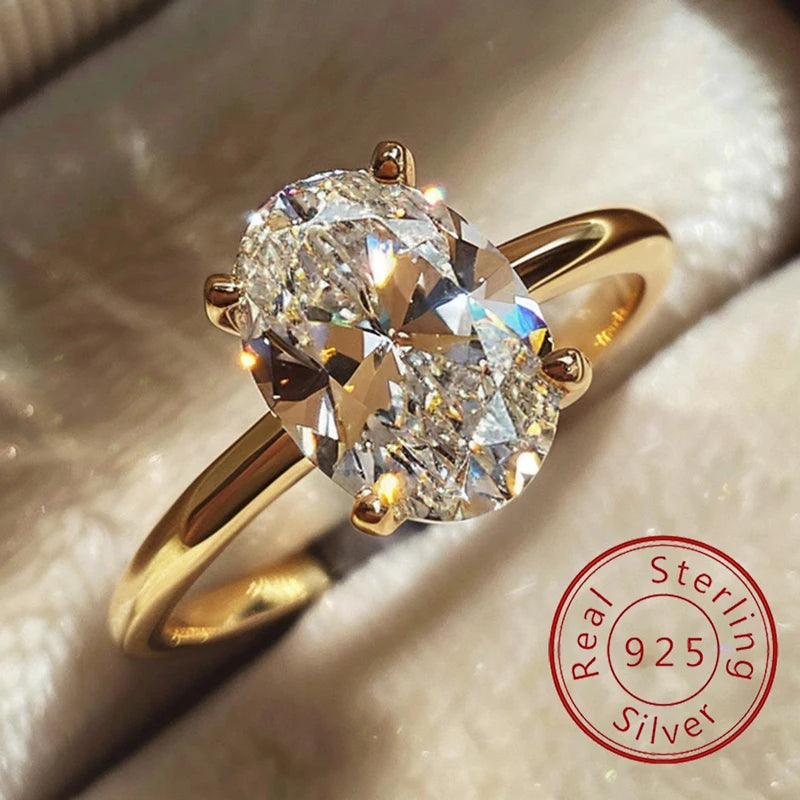 Éclat d’Amour – Sterling Silver Oval Zircon Ring