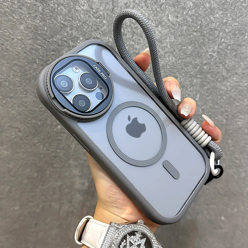 Foldable Glass Lens iPhone Case – Magnetic, Shockproof, Magsafe Compatible
