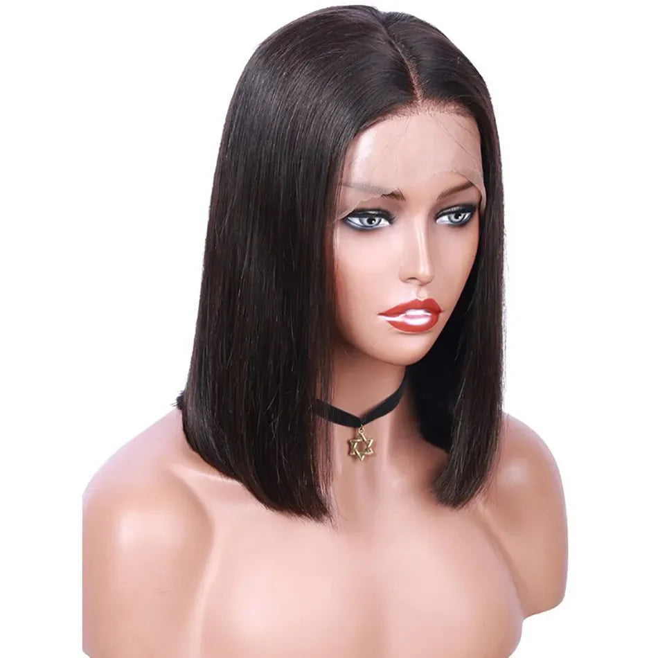 Bone Straight Bob Wig – 13x4 Lace, Transparent, Pre-Plucked, 200% Density, Human Hair