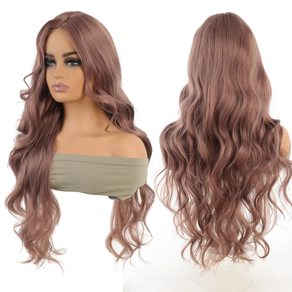 Synthetic Wig – Long Straight & Curly Hair, Bangs, Ponytail, Braids, Halloween/Christmas Gift