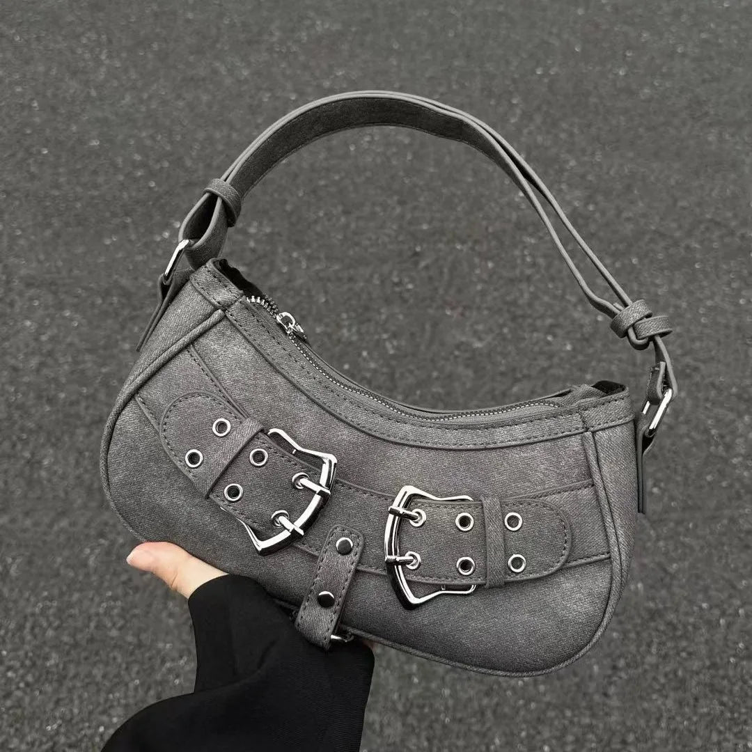 Vintage PU Leather Shoulder Bag – Women’s Designer Armpit Handbag