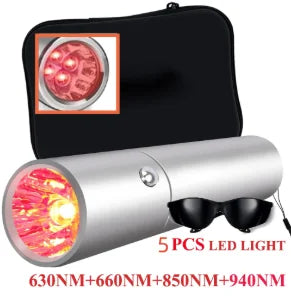 Red Light Therapy Wand – Body Relief & Acne Treatment, 5 Wavelengths, Near-Infrared 900nm, Pain Therapy