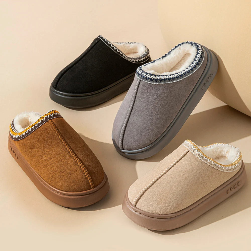 Fluffy Platform Warm Winter Slippers for Women