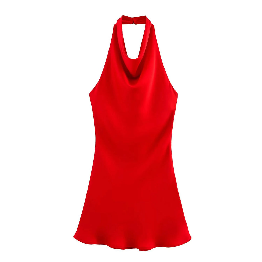 Women’s Summer Backless Satin Dress