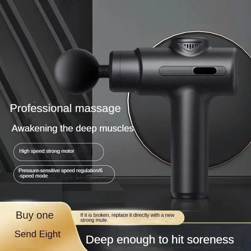 Mini USB Massage Gun – Deep Tissue, 8 Heads, Arms/Back/Leg, Muscle Relaxation & Fitness