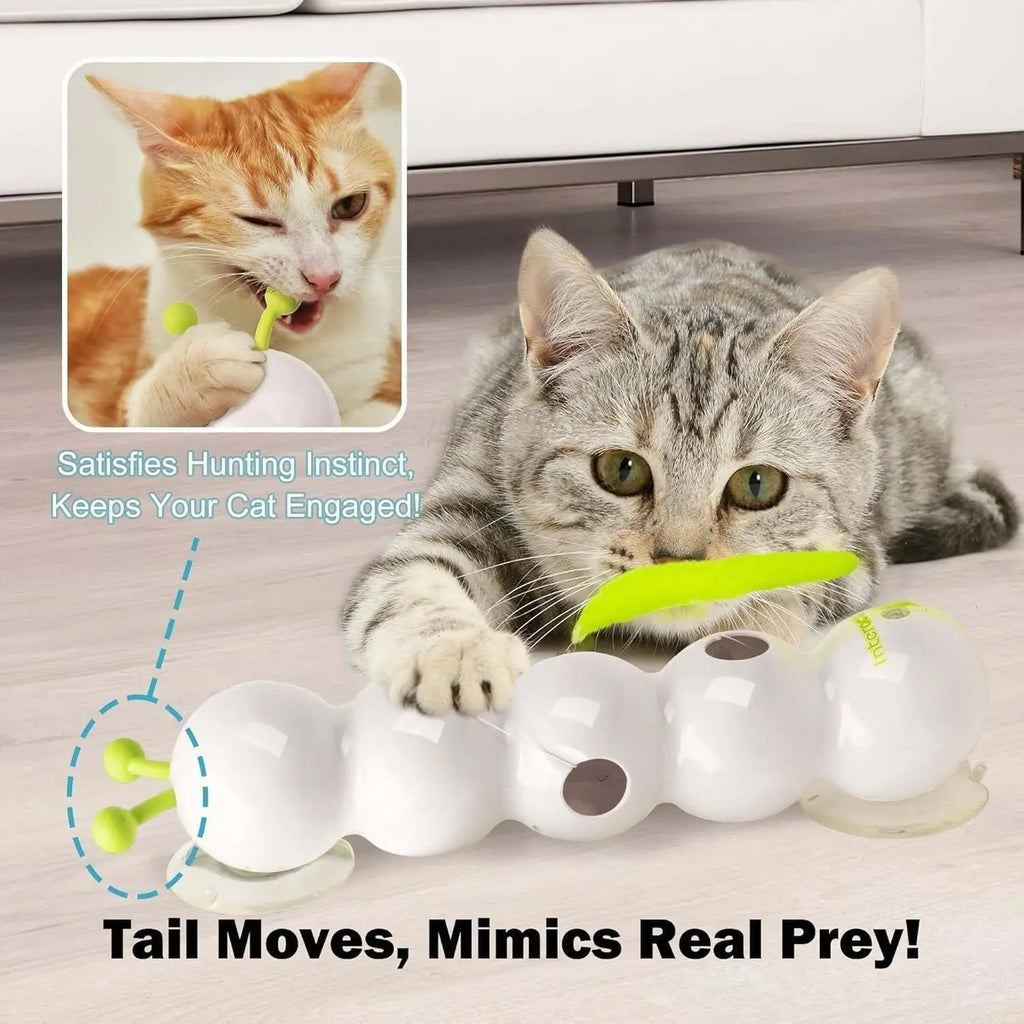 Intelligent Cat Teaser Stick Pro – Automatic Swing, Replaceable Tail, Durable for Multi-Cat Homes