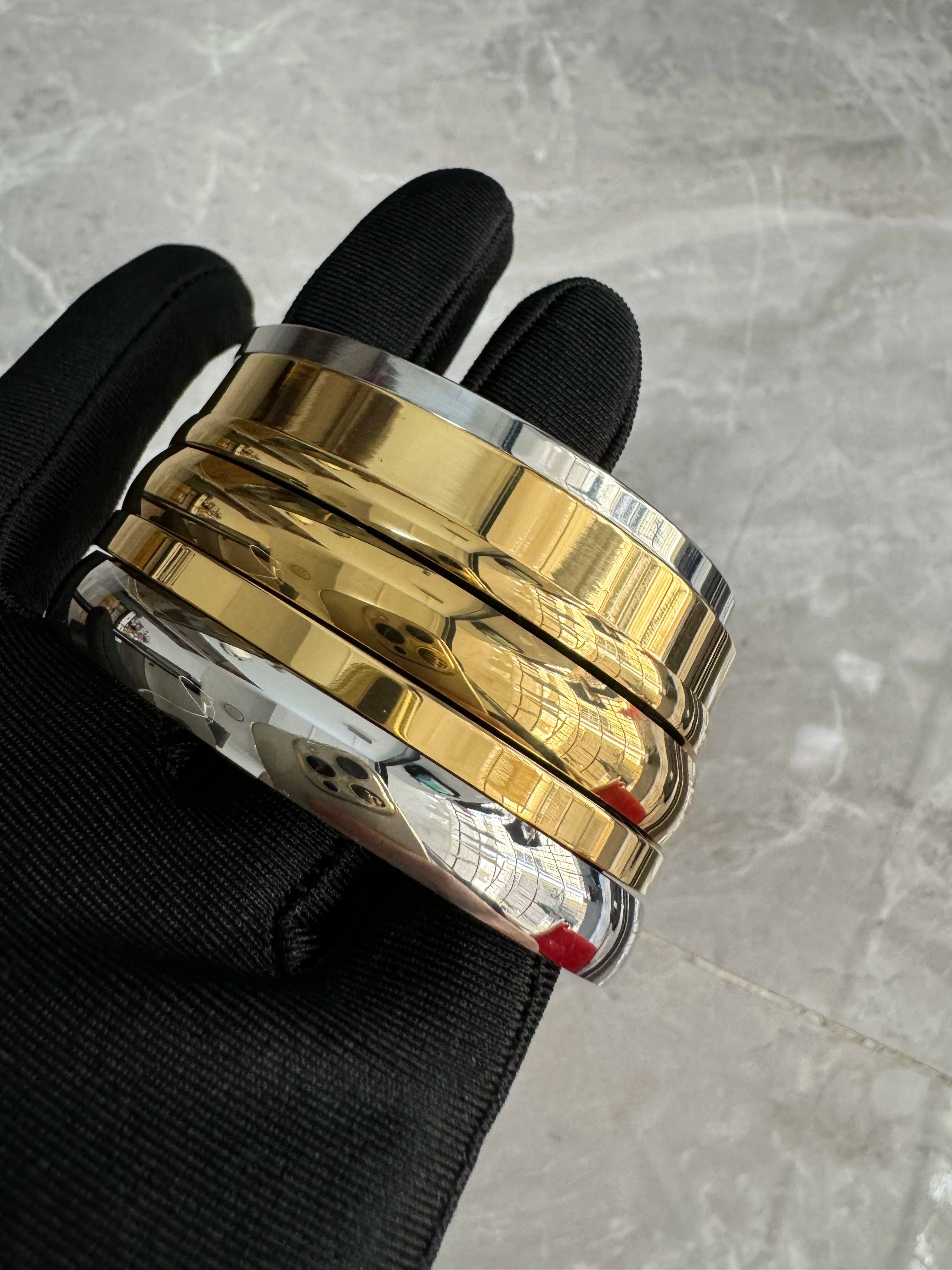 Oval Smooth Stainless Steel Bangle. 18k Gold Color Charm Jewelry Gifts Wholesale