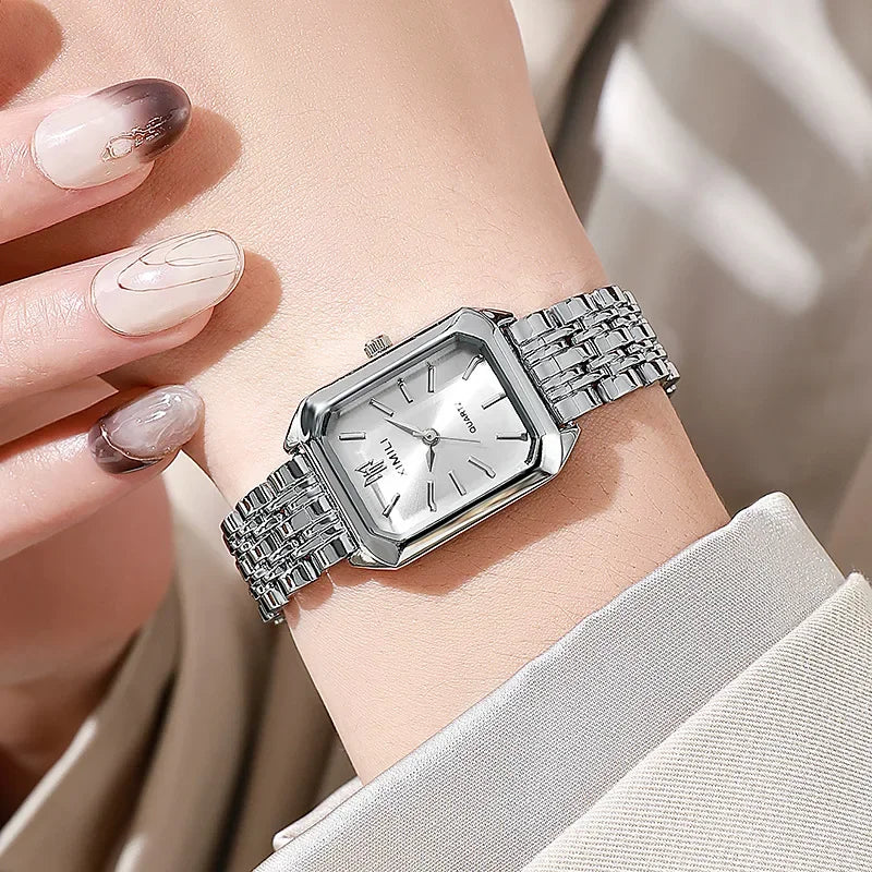 Élégance Carrée – Stainless Steel Quartz Watch