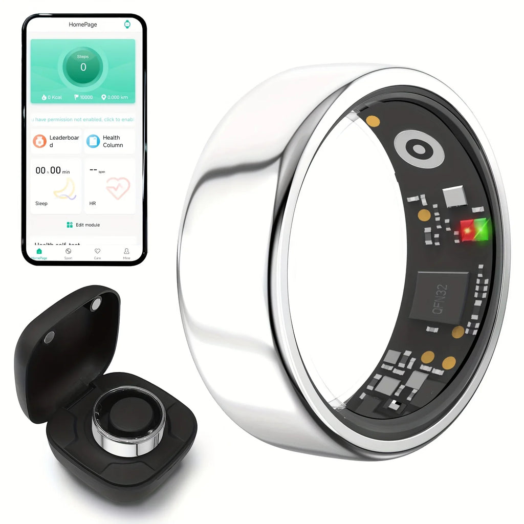 Smart Ring – Heart Rate, Blood Pressure, Sleep & Motion Tracking, IP68 Waterproof, Unisex Gift