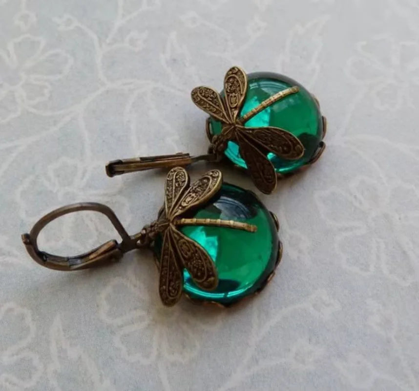 Libellule Vintage – Dragonfly Drop Earrings