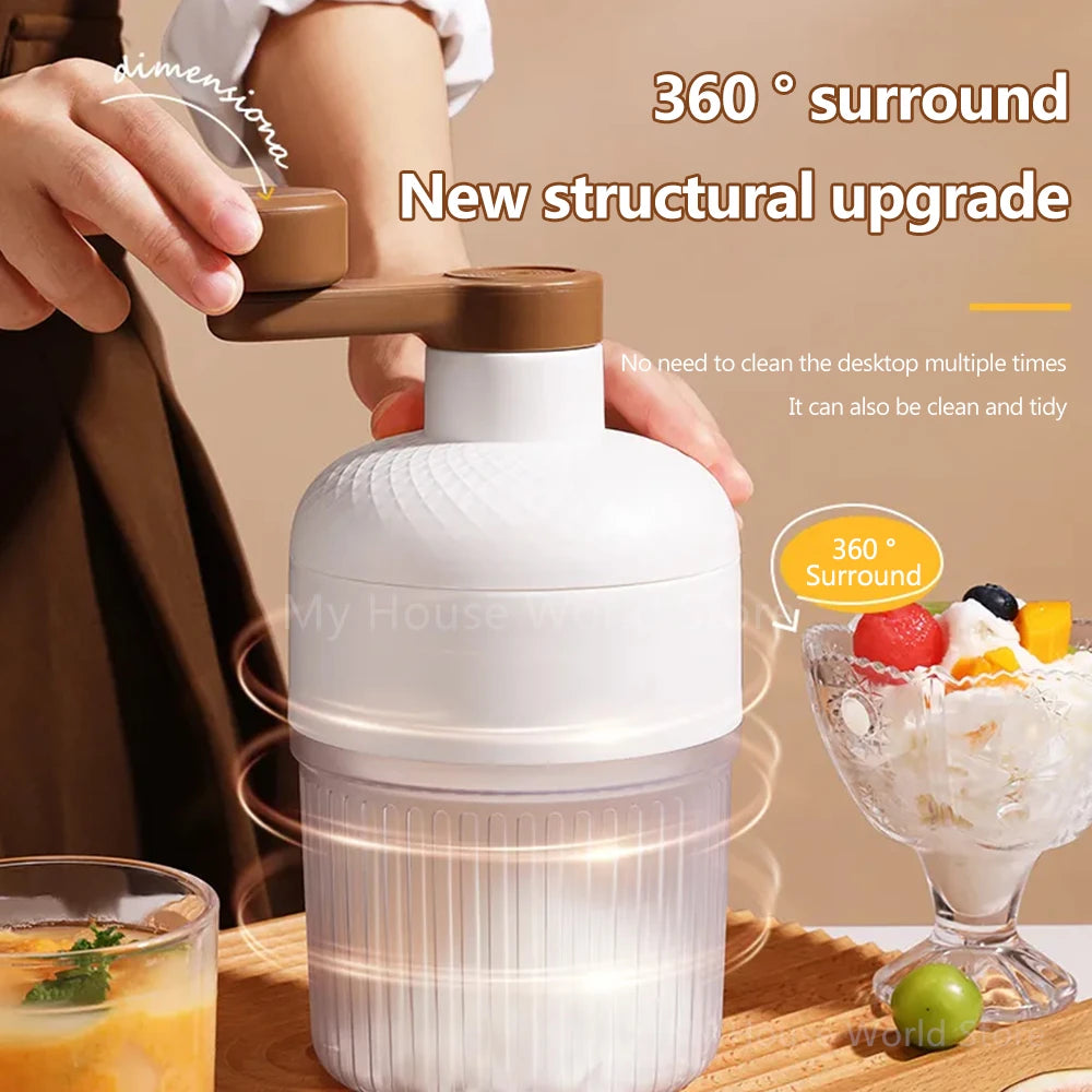 Mini Handheld Shaved Ice Crusher & Milkshake Maker