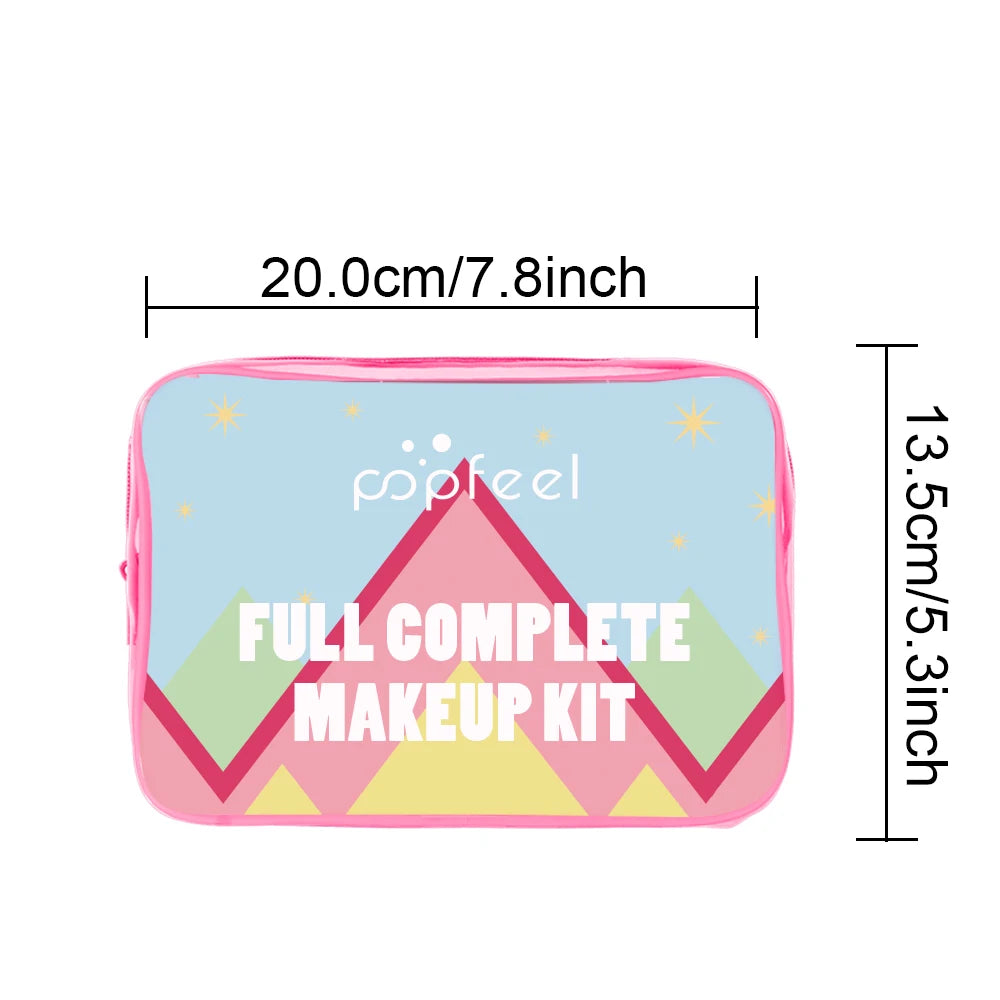 POPFEEL Face Makeup Set – Eyeshadow, Blush & Brushes, Beginner-Friendly, Gift Idea