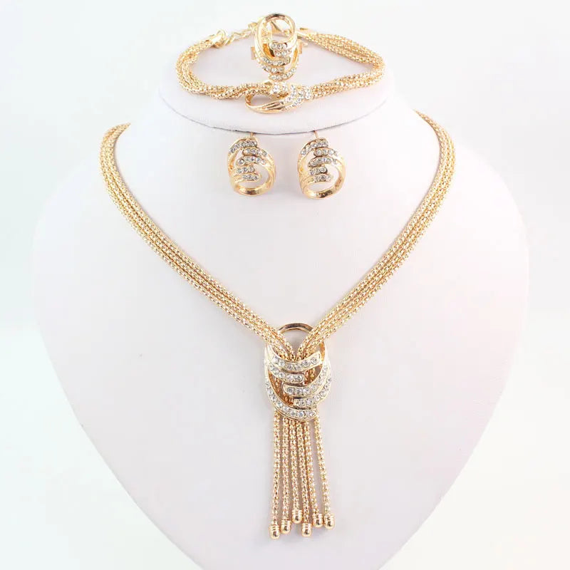 Latest African Beads Jewelry Set – Necklace, Bangle, Earrings & Ring