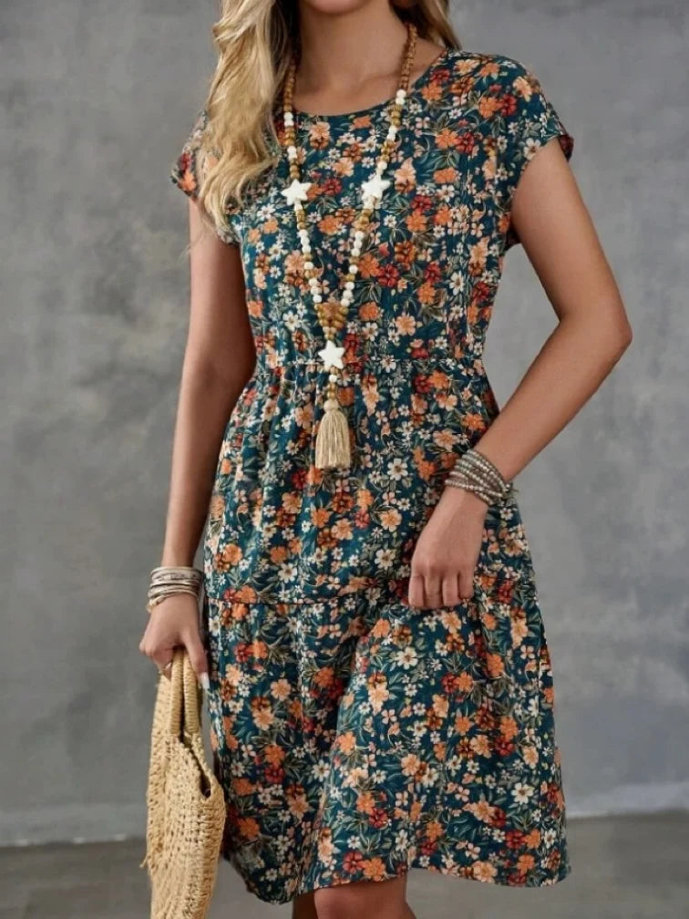 Amazon Global Women's Printed Elastic Waist Dress