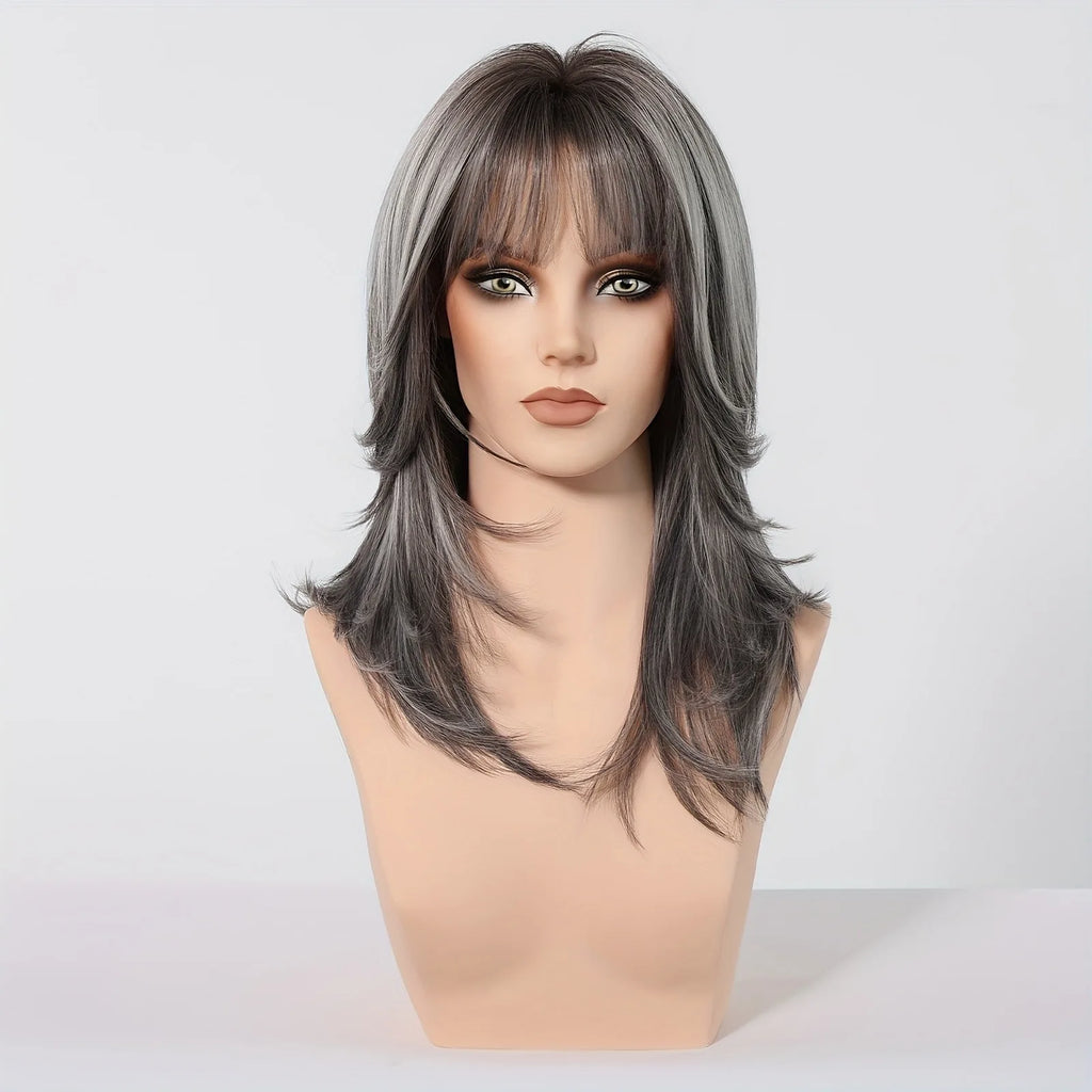 Medium Wavy Synthetic Wig – Chin-Length, Heat-Resistant