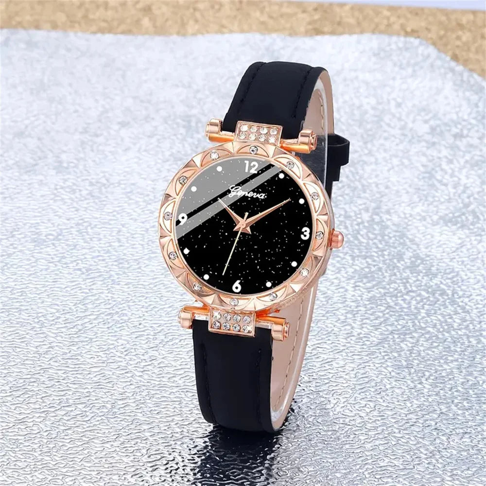 Élégance Brillante – 5-Piece Rhinestone Watch Set