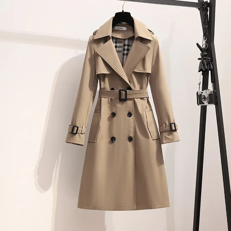 Veste Femme Mi-Longue Style Coréen – Coupe Ample, Col Ouvert
