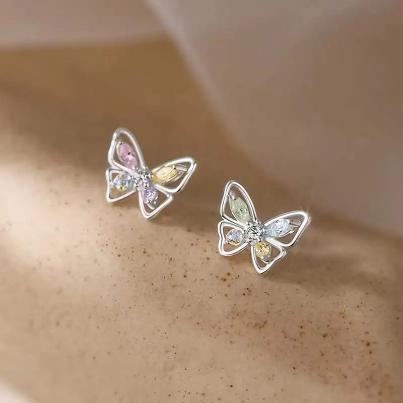 Papillon Éclat – Rhinestone Butterfly Earrings