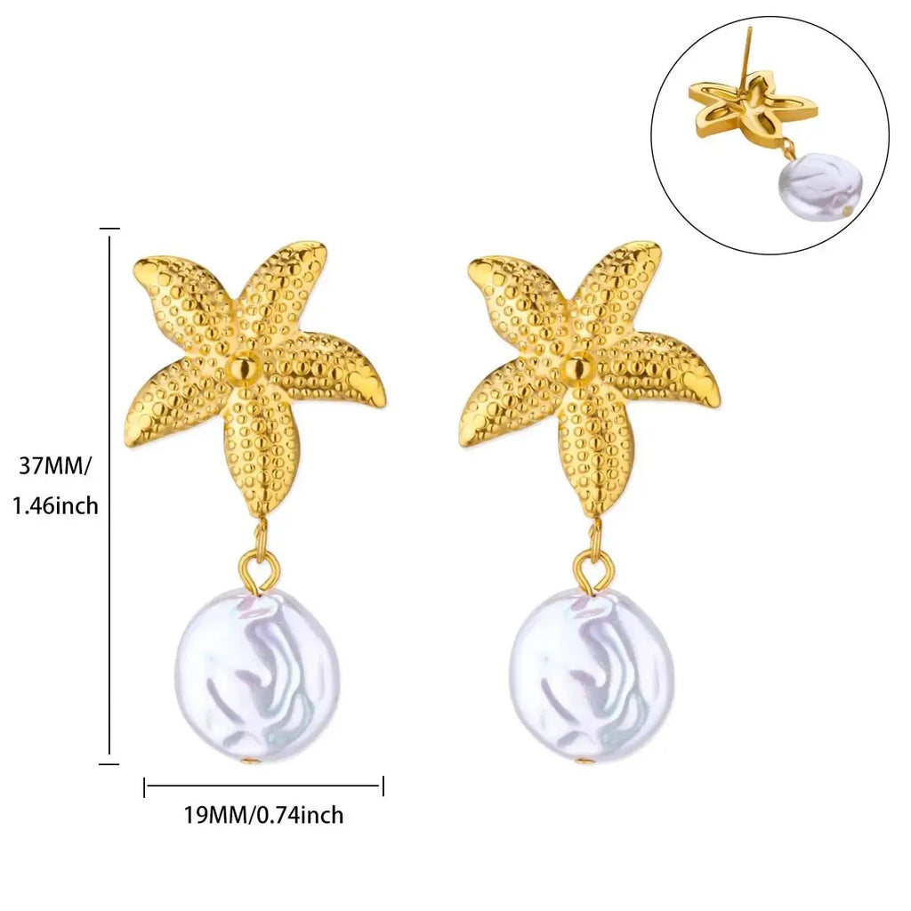 Étoile de Mer – Vintage Starfish Stud Earrings