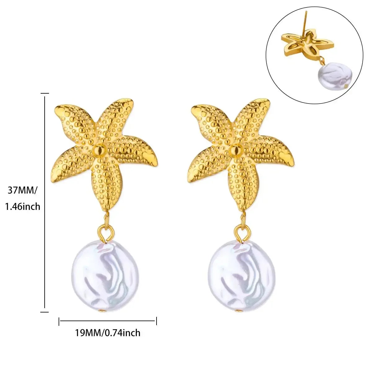 Étoile de Mer – Vintage Starfish Stud Earrings