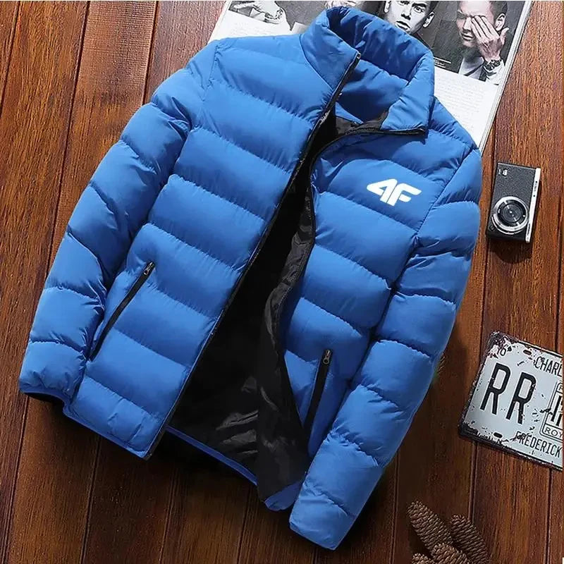 Men's Cotton Coat – Casual, Lightweight, Warm, Stand Collar, High Quality