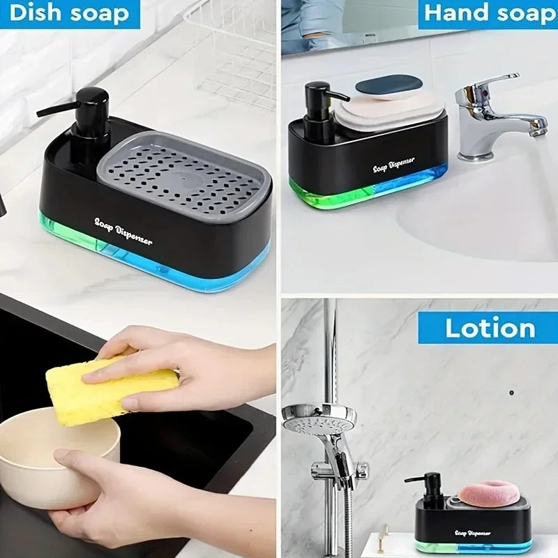 2-in-1 Hand & Dish Soap Dispenser with Sponge Holder