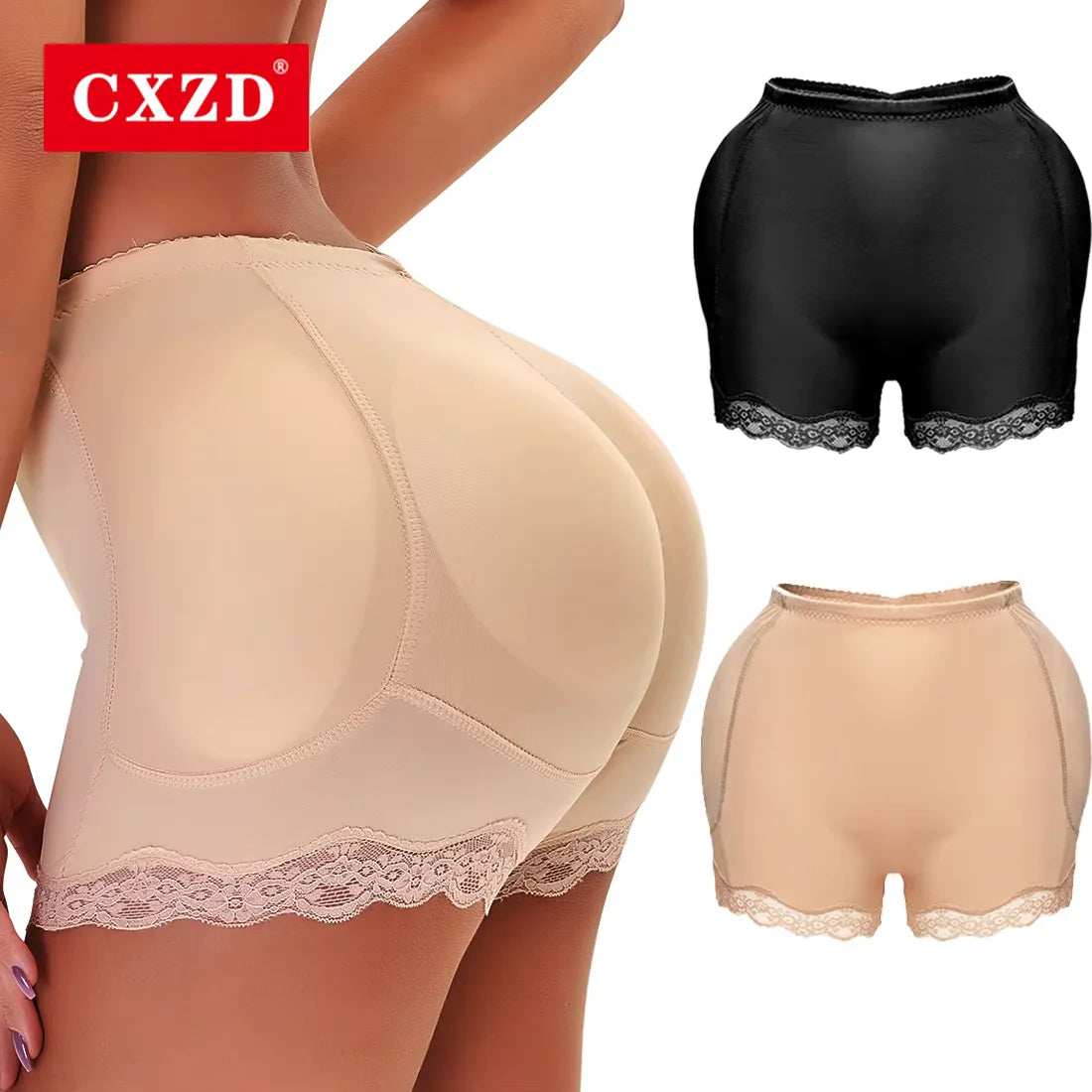 CXZD Butt Lifter Pants – Lace Padded Shapewear for Plump Hips