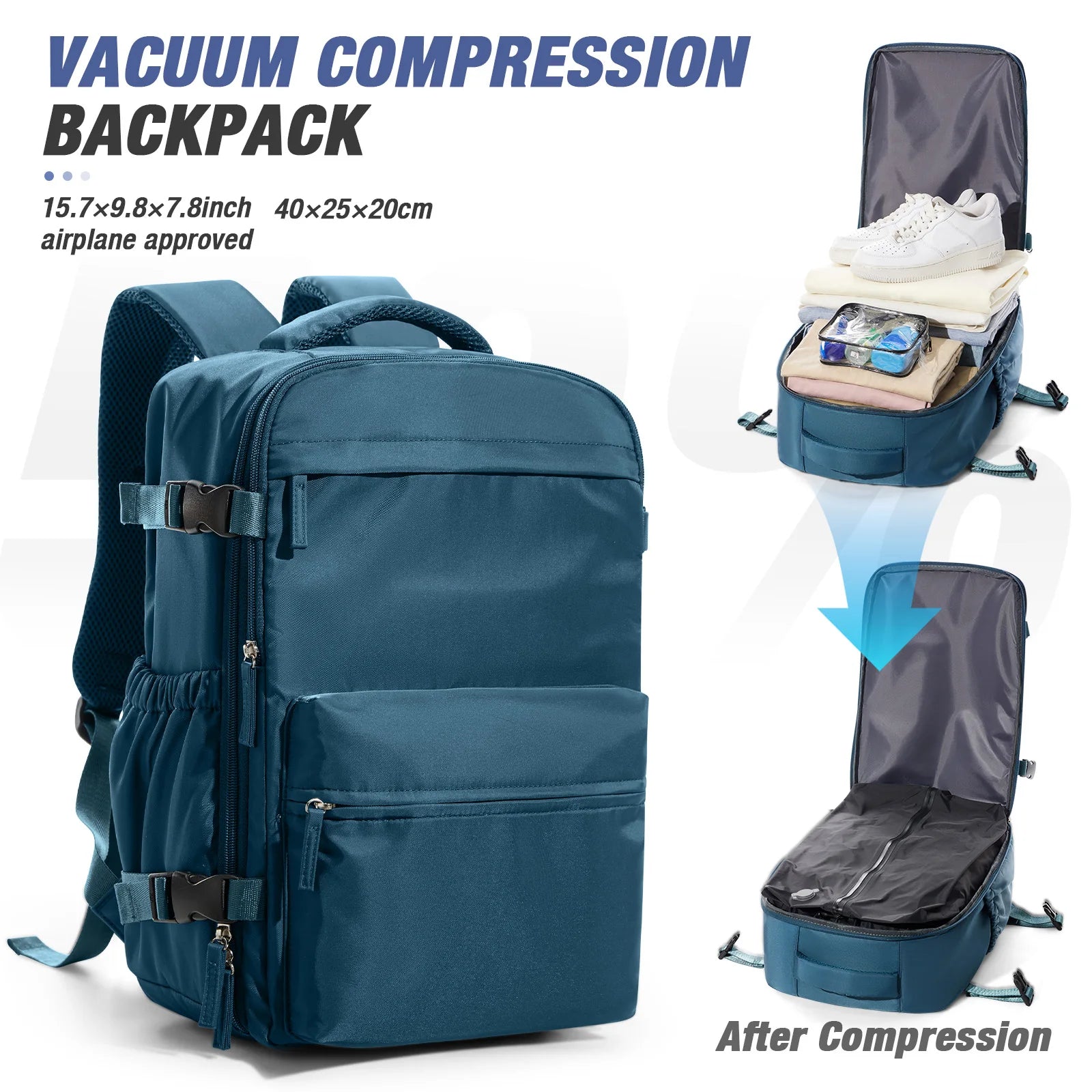 Travel Vacuum Storage Backpack – Compressed Clothes Bag